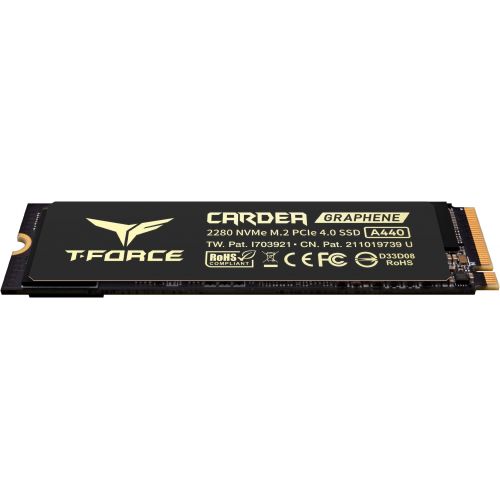  TEAMGROUP T-Force CARDEA A440 Graphene & Aluminum Heatsink 2TB DRAM SLC Cache 3D NAND TLC NVMe Phison E18 PCIe Gen4x4 M.2 2280 Internal SSD Works with PS5 Read/Write 7,000/6,900 MB/s TM8FPZ002T0C327