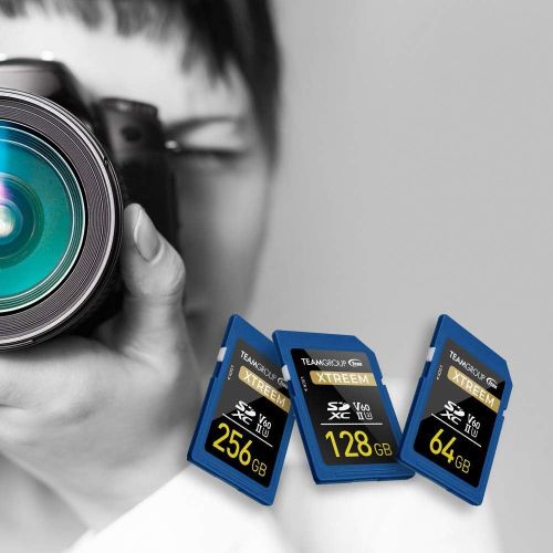  TEAMGROUP XTREEM 256GB UHS-II U3 V60 8K UHD Read/Write Speed up to 250/120MB/s SDXC Memory Card for Professional Vloggers, Filmmakers, Photographers & Content Curators TXSDXC256GII