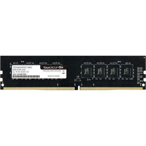  TEAMGROUP Elite DDR4 8GB Single 2400MHz PC4-19200 CL16 Unbuffered Non-ECC 1.2V 1Rx8 UDIMM 288 Pin PC Computer Desktop Memory Module Ram Upgrade- TED48G2400C1601