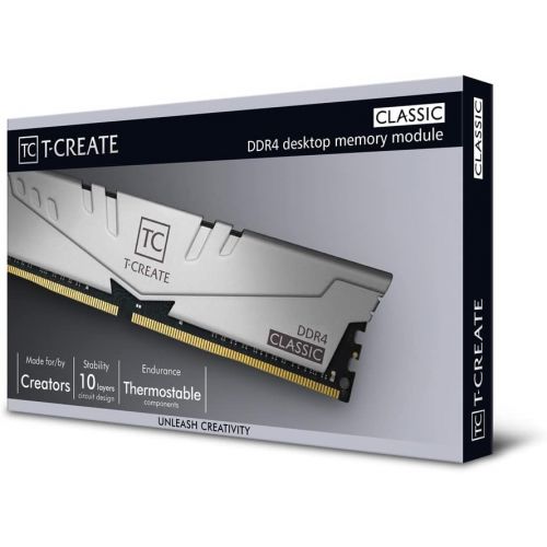  TEAMGROUP T-Create Classic 10L DDR4 64GB Kit (2 x 32GB) 3200MHz (PC4 25600) CL22 Desktop Memory Module Ram - TTCCD464G3200HC22DC01