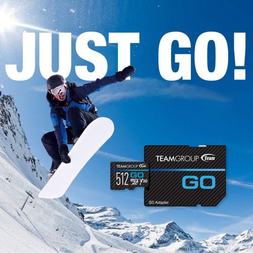  TEAMGROUP GO Card 128GB Micro SDXC UHS-I U3 V30 4K for GoPro & Drone & Action Cameras High Speed Flash Memory Card with Adapter for Outdoor, Sports, 4K Shooting, Nintendo-Switch TG