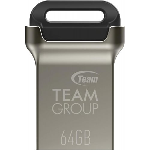  TEAMGROUP C162 64GB USB 3.2 Gen 1 (USB 3.1/3.0) Mini Fits Metal USB Flash Thumb Drive, External Data Storage Memory Stick Compatible with Computer/Laptop, Read up to 90MB/s (Black)