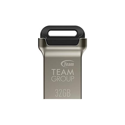  TEAMGROUP C162 32GB USB 3.2 Gen 1 (USB 3.1/3.0) Mini Fits Metal USB Flash Thumb Drive, External Data Storage Memory Stick Compatible with Computer/Laptop, Read up to 90MB/s (Black)