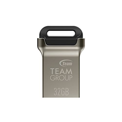  TEAMGROUP C162 32GB USB 3.2 Gen 1 (USB 3.1/3.0) Mini Fits Metal USB Flash Thumb Drive, External Data Storage Memory Stick Compatible with Computer/Laptop, Read up to 90MB/s (Black)