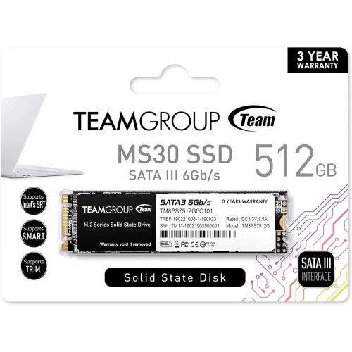  [아마존베스트]TEAMGROUP MS30 512GB SATA Rev. 3.0 (6Gb/s) M.2 Solid State Drive SSD (Read/Write Speed up to 550/480 MB/s) TM8PS7512G0C101