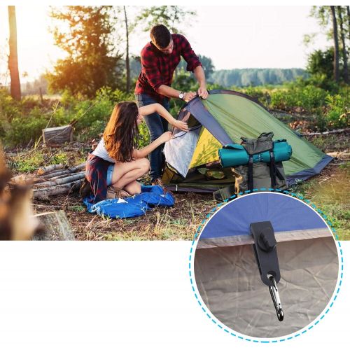  TEANTECH Tarp Clips with Carabiner Kit - 20 Pcs Heavy Duty Lock Grip Thumb Screw Camp Tent Clamp Clips for Outdoor Camping Caravan Canopies Awnings Car Covers Swimming Pool Covers