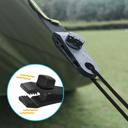  TEANTECH 32PCS Tarp Clips with 6 inch Ball Bungee Cords - Heavy Duty Lock Grip Thumb Screw Camp Tent Clips for Outdoor Camping Caravan Awnings Canopies Swimming Pool Covers Car Covers