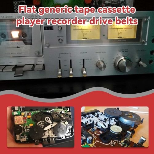  [아마존베스트]TEANTECH Recorder Rubber Belt - Cassette Recorder Repair Maintenance Mix Flat Cassette Tape Machine Rubber Belts 40-135MM (50PCS) (Width 3MM)