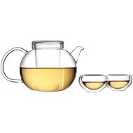 Tea Soul GLASTEESATZ MIT TEEKANNE UND 6 GLASSBECHER, Glas, Transparent, 20.7 x 15.5 x 12.5 cm