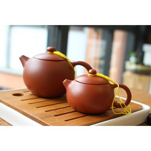  Tea Soul Zisha 300 ml, typische chinesische Teekanne aus einem bestimmten roten Ton aus Yixing, Keramik, braun, 13 x 9 x 7.5 cm