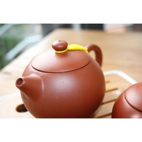  Tea Soul Zisha 300 ml, typische chinesische Teekanne aus einem bestimmten roten Ton aus Yixing, Keramik, braun, 13 x 9 x 7.5 cm