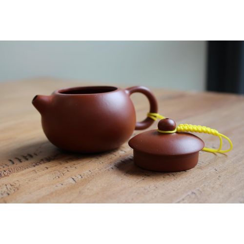  TEASOUL Tea Soul Zisha 110 ml, typische chinesische Teekanne aus einem bestimmten roten Ton aus Yixing, Keramik, braun, 10 x 7 x 5.5 cm