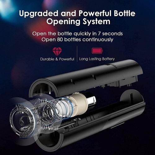  Electric Wine Opener Set TEBIKIN Automatic Wine Bottle Openers Cordless Battery Powered Corkscrew with Vacuum Wine Stoppers Wine Aerator Pourer Foil Cutter for Home Gift Party Vale