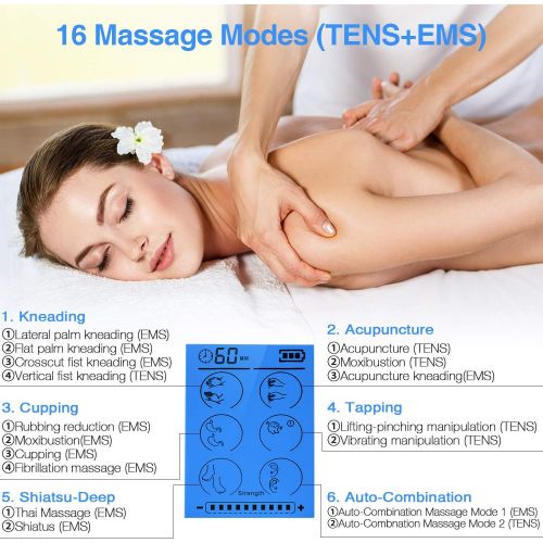  [아마존 핫딜]  [아마존핫딜]TEC.BEAN Dual Channel TENS Unit with 8 Electrode Pads, Rechargeable Muscle Stimulator TENS...