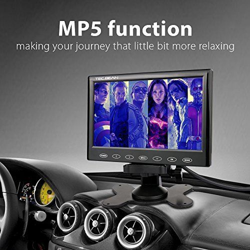  TEC.BEAN Ultra-thin 7 HD LCD Vehicle Backup Camera & Monitor Support MP5 Function Night Vision USB Port Touch Button Designed Waterproof Car Rear View Camera WVGA 800RGB480 Distanc