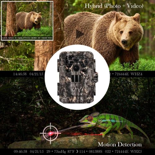  TEC.BEAN Trail Camera 12MP 1080P Full HD Game & Hunting Camera with 36pcs 940nm IR LEDs Night Vision up to 75ft23m IP66 Waterproof 0.6s Trigger Speed for Wildlife Observation and