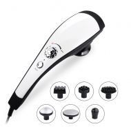 6 Interchangeable Nodes Massager, TEC.BEAN Handheld Deep Percussion Massager with Heat, Variable Speed Adjustment and Anti Slip Design