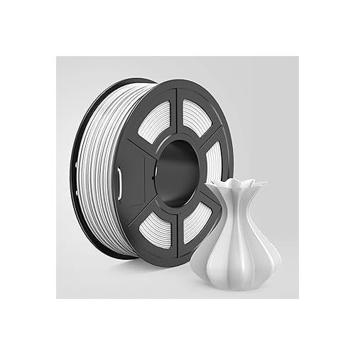  PLA 3D Printer Filament 1.75mm White, Dimensional Accuracy +/- 0.02 mm, 1 Kg Spool, Pack of 1