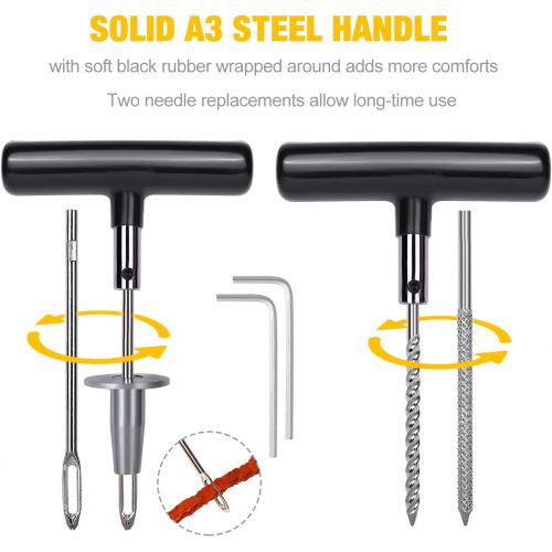  [아마존 핫딜]  [아마존핫딜]TECCPO 93Pcs Tire Repair Kit, Heavy Duty Tire Plug Kit for Car, Truck, RV, Jeep, ATV, Tractor, Trailer, Motorcycle - Universal Tire Repair Tools to Fix Punctures and Plug Flats