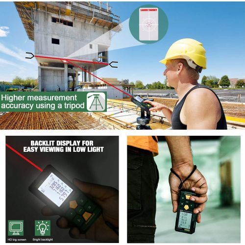  [아마존핫딜][아마존 핫딜] Laser Measure 196ft TECCPO Pro with Li-ion Battery, 99 Sets Data Storage, Electronic Angle Sensor, 2.25 LCD Backlit, Mute Function, Measure Distance, Area, Volume and Pythagoras -