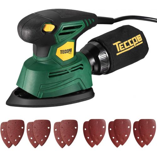  [아마존베스트]Mouse Detail Sander,TECCPO 14,000 OPM Compact Electirc Sander with 12Pcs Sandpapers, Efficient Dust Collection System,Multi-Function 1.1Amp Hand Sander for Woodworking -TAMS22P