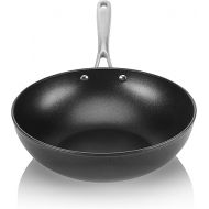 TECHEF - Onyx Collection, 12-Inch Nonstick Flat Bottom Wok/Stir-Fry Pan - PFOA Free, Dishwasher and Oven Safe, Made in Korea