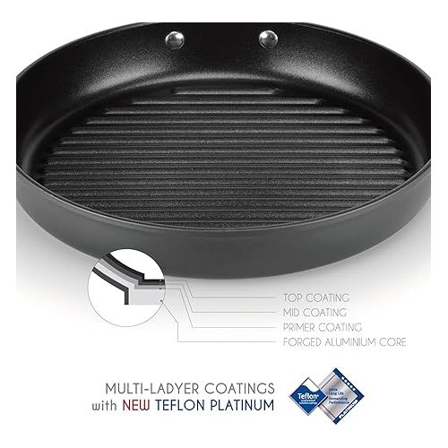  TECHEF - Onyx Collection, 12-inch Grill Pan, coated with New Teflon Platinum Non-Stick Coating (PFOA Free), Made in Korea