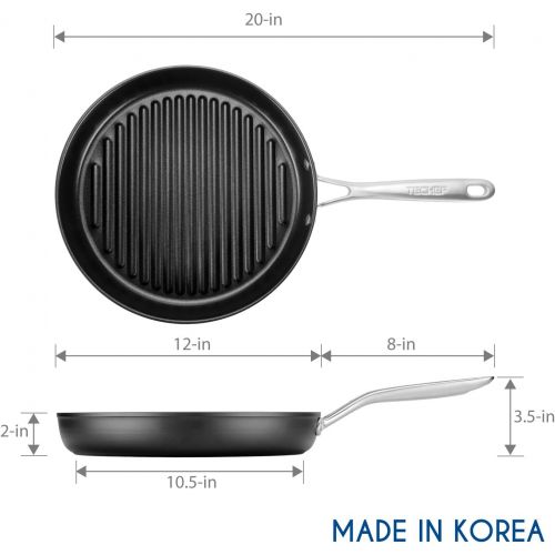  TECHEF - Onyx Collection, 12-Inch Grill Pan, coated with New Teflon Platinum Non-Stick Coating (PFOA Free) (12-inch)