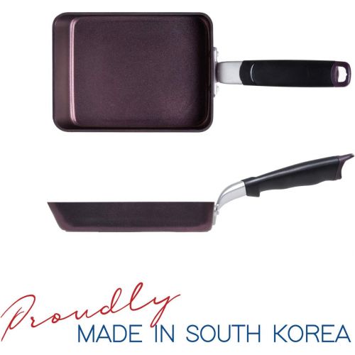  TECHEF - Tamagoyaki Japanese Omelette Pan / Egg Pan Skillet, PFOA-Free, Dishwasher Safe, Induction-Ready, Made in Korea (Purple / Medium)