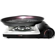 [아마존베스트]TECHEF - Stovetop Korean BBQ Non-Stick Grill Pan with Agni Portable Gas Stove Burner, Made in Korea