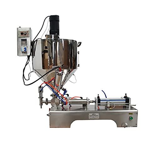  TECHTONGDA Paste Liquid Fill Machine One Nozzle Piston Filler with Mixing and Heating Hopper Bottle Pack Seal (5-50ml)