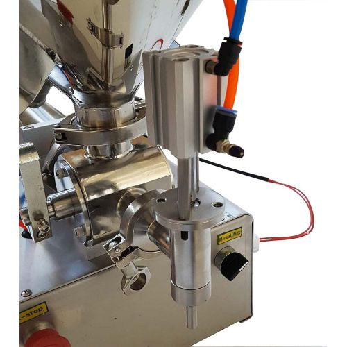  TECHTONGDA Paste Liquid Fill Machine One Nozzle Piston Filler with Mixing and Heating Hopper Bottle Pack Seal (5-50ml)