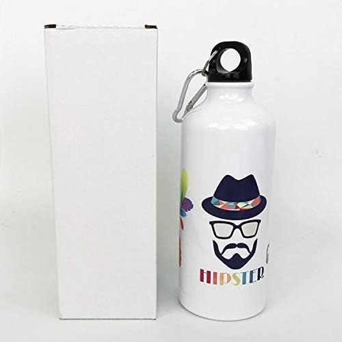  TECHTONGDA 50pcs 600ml Blank Coated Sublimation Aluminium Water Bottle White Sport Bottle Sublimation Transfer with Safe Lock and Free 2 Rolls Heat Tape