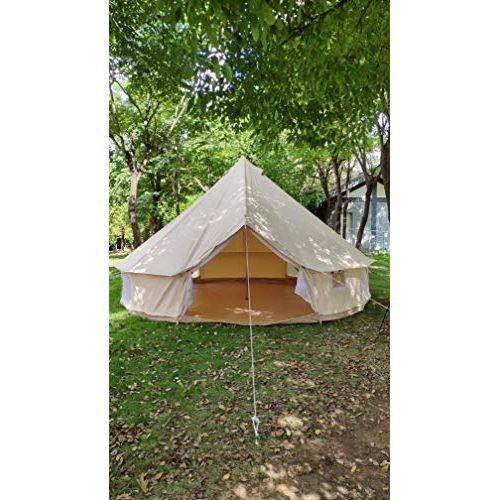  TECHTONGDA 3m Cotton Canvas Bell Tent Waterproof Hunting Camping Yurt Tent Luxury(9.8ft(3m) for 3-5 Persons)