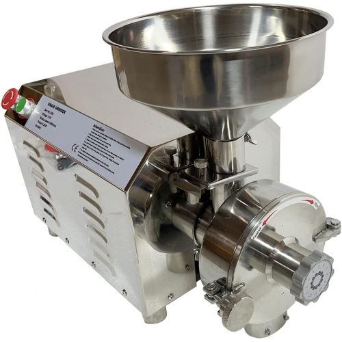  [아마존베스트]TECHTONGDA Commercial Grain Grinder Mill Machine Pulverizer Mill Equipment Powder Electric Grinding Machine for Spice and Chinese Herb Grinder with Stainless steel