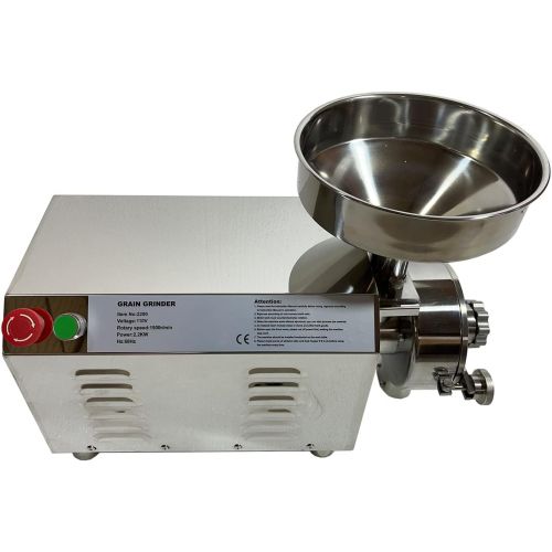  [아마존베스트]TECHTONGDA Commercial Grain Grinder Mill Machine Pulverizer Mill Equipment Powder Electric Grinding Machine for Spice and Chinese Herb Grinder with Stainless steel