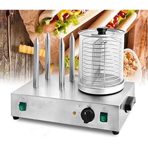  TECHTONGDA Techtongda 110V Hot Dog Warmer MachineHot Dog Roller and Bun Warmer Machine (Item # 020279)