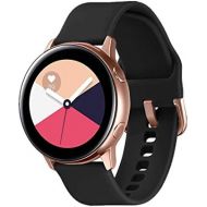 TECKMICO Galaxy Watch Active Bands,20mm Quick Release Bands Compatible for Samsung Galaxy Watch Active (40mm)/Galaxy Watch(42mm)/Gear Sport with Rose Gold Watch Buckle (Black, Smal