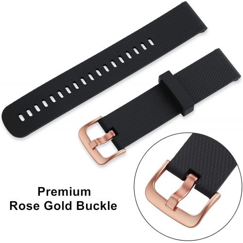  [아마존베스트]TECKMICO 8PCS Bands Compatible with Garmin Venu,20mm Silicone Replacement Bands with Rose Gold Buckle for Garmin Venu/Vivoactive 3/Vivomove Luxe Bands,NO Watch (8-Pack)