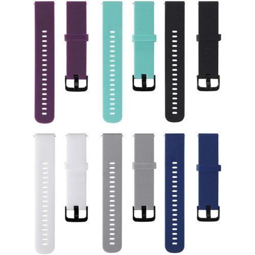  [아마존베스트]TECKMICO 6PCS Wristbands Compatible with Garmin Vivoactive 3,Silicone Replacement Bands for Garmin Vivoactive 3 / Garmin Forerunner 645 Music(6-Pack Color, Buckle Design)