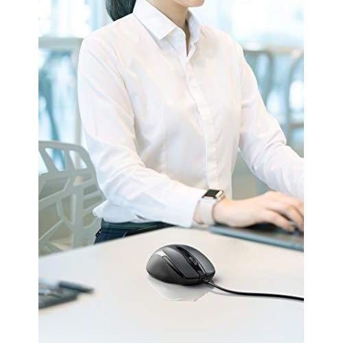  [아마존베스트]TECKNET 6-Button USB Wired Mouse with Side Buttons, Optical Computer Mouse with 1000/2000DPI, Ergonomic Design, 5ft Cord, Support Laptop Chromebook PC Desktop Mac Notebook-Grey