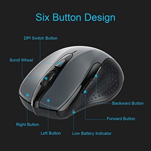  [아마존베스트]TECKNET Bluetooth mouse, compact wireless Bluetooth mouse, 5 adjustable DPI level, up to 2600 DPI, 24 months battery life.