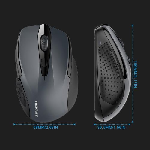  [아마존베스트]TECKNET Bluetooth mouse, compact wireless Bluetooth mouse, 5 adjustable DPI level, up to 2600 DPI, 24 months battery life.