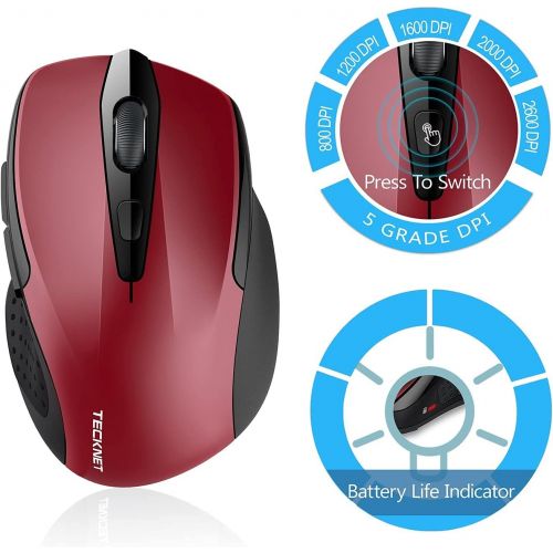  [아마존베스트]TeckNet Pro 2.4G Truewave Wireless Mouse Wireless Mouse