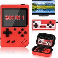 Handheld Game Console, TECTINTER Portable Retro Video Game Console with 800 Classical FC Games, 3.0-Inches LCD Screen, Retro Game Console Support for Connecting TV and Two Players(Red)