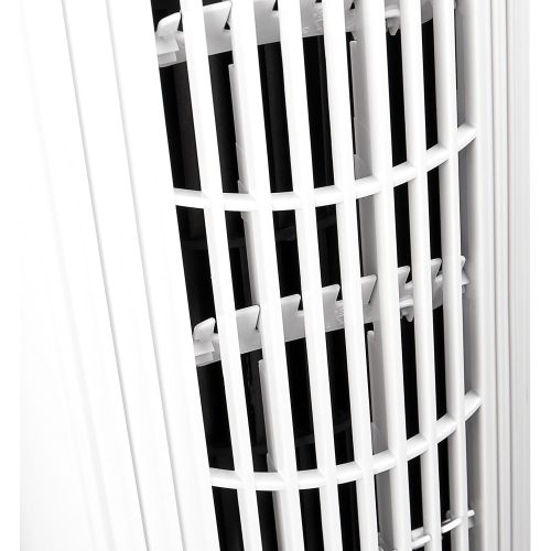  TECVANCE Air Cooler - Ventilator mit Wasserkuehlung, Fernbedienung, Timer (9 Stunden) & 3 Stufen, Turmventilator mit Spruehnebel, Saulenventilator mit Eiswuerfel-Fach, 80° oszillieren