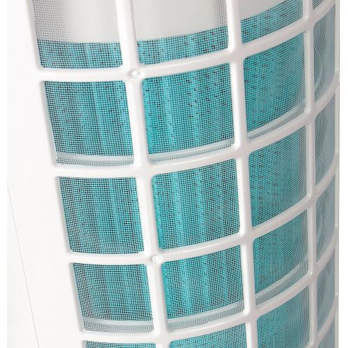  TECVANCE Air Cooler - Ventilator mit Wasserkuehlung, Fernbedienung, Timer (9 Stunden) & 3 Stufen, Turmventilator mit Spruehnebel, Saulenventilator mit Eiswuerfel-Fach, 80° oszillieren