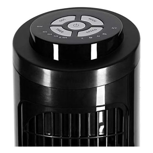  [아마존베스트]TECVANCE Tower Fan Basic Column Fan with Remote Control, Tower Fan Quiet & 90° Oscillating Floor Standing Fan with Timer, 76 cm x 24 cm, Black