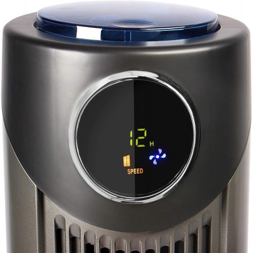  [아마존베스트]Tecvance Tower Fan / Pillar Fan With 3 Speed Levels, 12 Hour Timer, Fan with LC Display with Room Thermometer, Can be Switched On 80° Oscillation Function, GS Certified