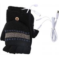 [아마존베스트]TEEHAY USB Heated Gloves for Women & Men, Hand Warmer Gloves for Typing Winter Warm Laptop Gloves, Full & Half Hands Heated Fingerless Gloves Mitten Washable Design
